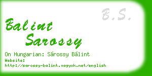 balint sarossy business card