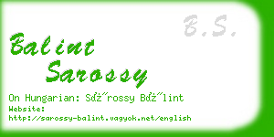 balint sarossy business card